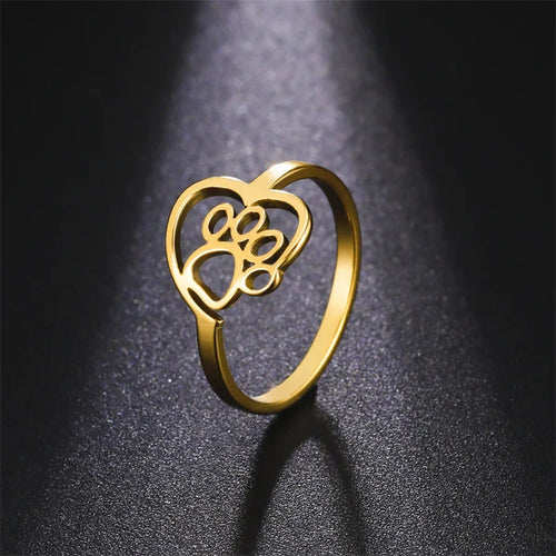 Bague Cœur et Patte (Ajustable)