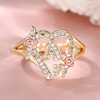 Bague A en or et cristaux