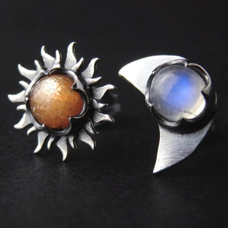 Boucles d'oreilles Soleil et Lune