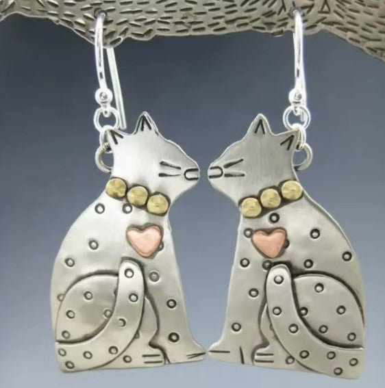 Boucles d'oreilles charmantes avec des chats