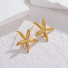 Boucles d'Oreilles Étoile de Mer en Doré