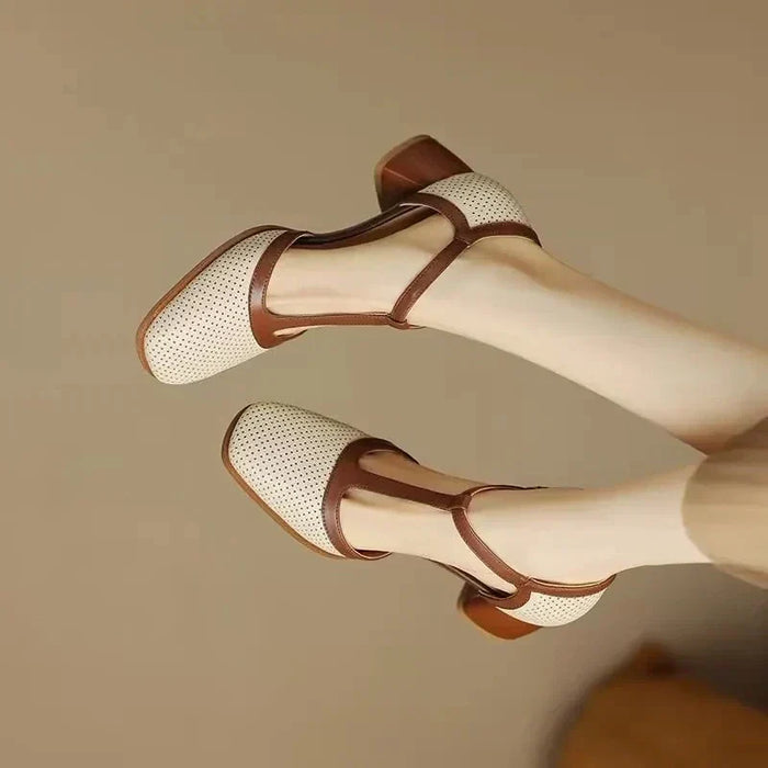 Genira - Chaussures femme à bride T et talon moyen