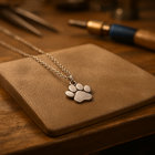 Collier élégant avec patte en argent – Acier inoxydable
