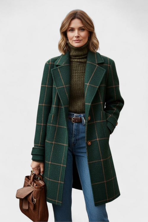 Yrsa - Manteau en tweed élégant à carreaux