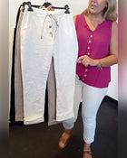Pantalon Mode Couleur Unie Bouton Poche Mince