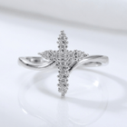 BAGUE CROIX EN ARGENT COUVERTE DE ZIRCON