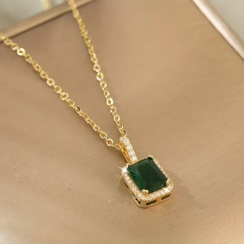 Collier Or et Émeraude Céleste