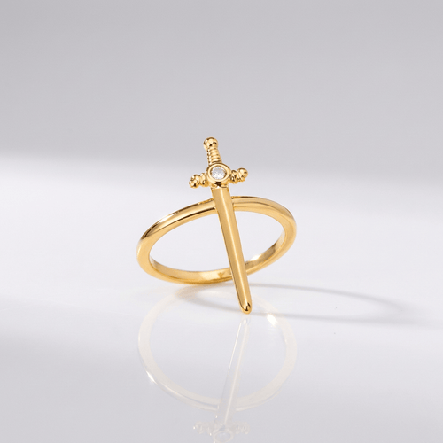 ANNEAU D'ÉPÉE CROIX EN ARGENT