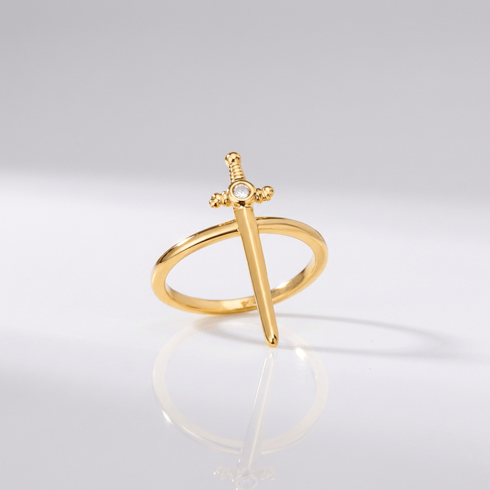 ANNEAU D'ÉPÉE CROIX EN ARGENT