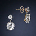Boucles d'oreilles vintage rondes dorées avec zircon