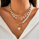 Ensemble Collier Perle & Chaîne Serpent Vintage | Or