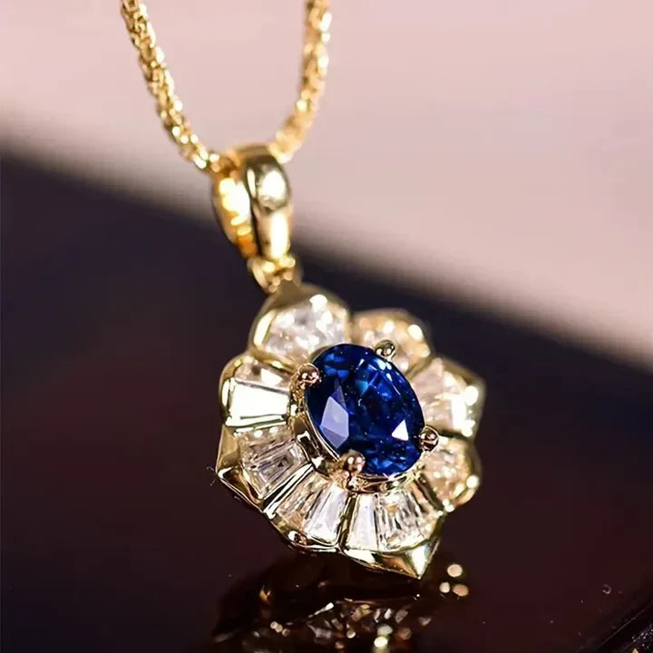 Collier en or bleu