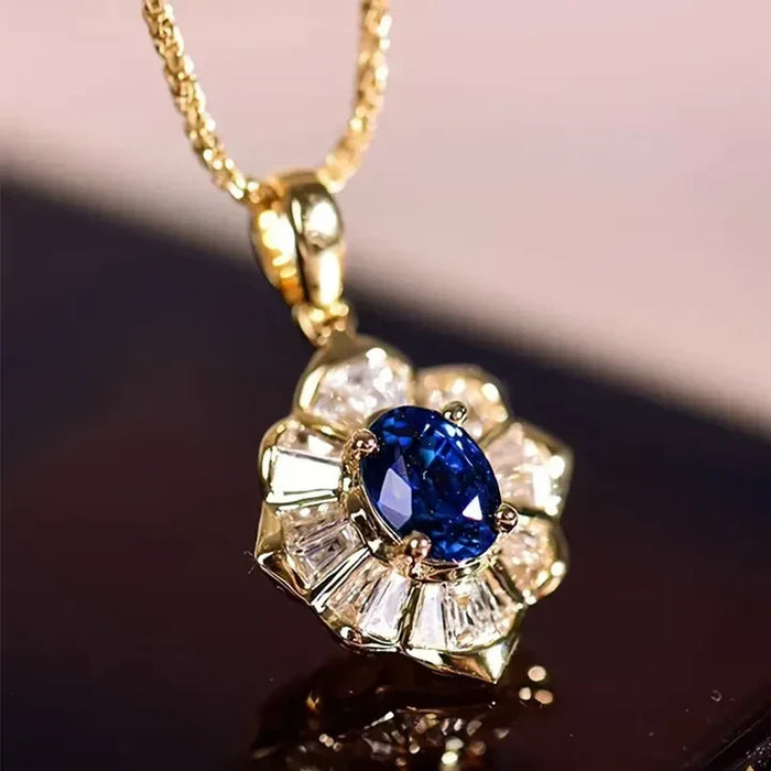 Collier en or bleu