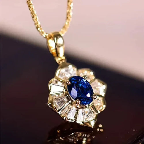 Collier en or bleu