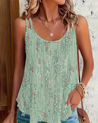 Haut Cami Double Bretelle Fleuri