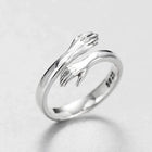 Bague ajustable type étreinte en argent