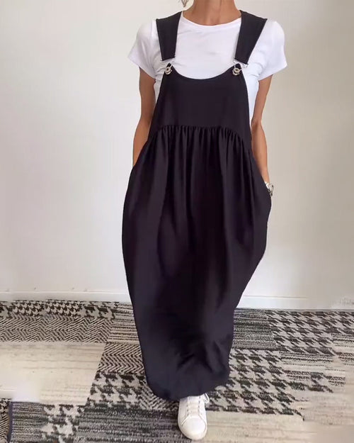 Robe décontractée couleur unie à bretelles