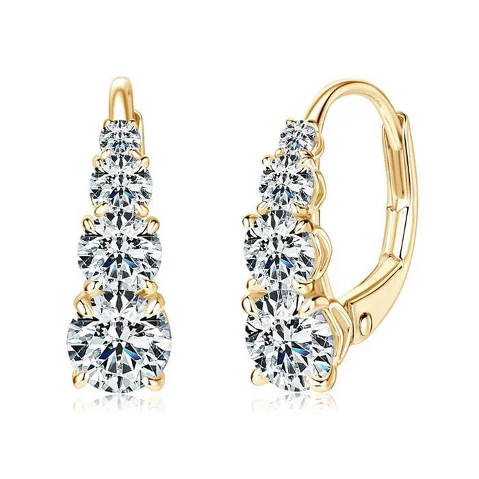 Boucles d'oreilles Carol avec quatre pierres