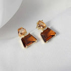 Boucles d'oreilles élégantes en cristal du désert en or