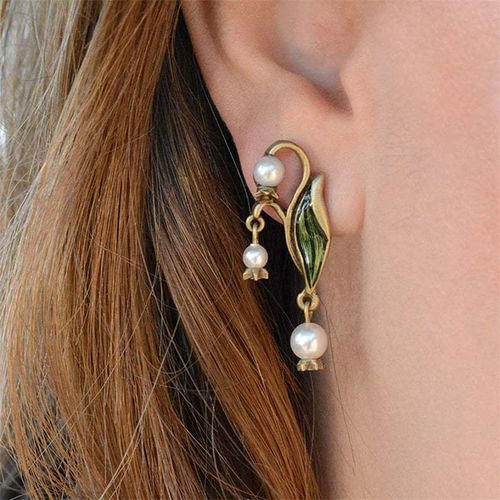 Boucles d'oreilles boho avec émail et perles