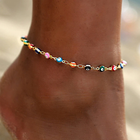 Bracelet de cheville avec œil turc multicolore en or