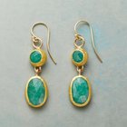 Boucles d'oreilles en turquoise dorée