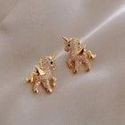 Boucles d'oreilles Licorne Dorées Brillantes