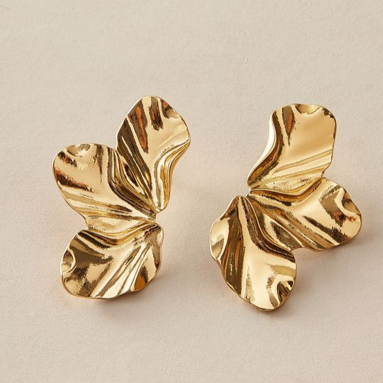 Boucles d'oreilles dorées «Media flor»