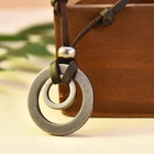 Collier en cuir style vintage plaqué argent
