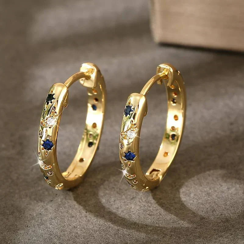 Boucles d'oreilles vintage dorées avec un éclat intense