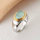 Bague vintage avec pierre de lune verte