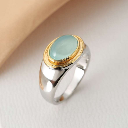 Bague Vintage en Pierre de Lune Verte