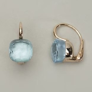 Boucles d'oreilles vintage bleues avec zirconia incrusté