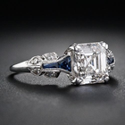 Bague vintage brillante en bleu et argent