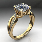 Bague tressée vintage en or avec zircon