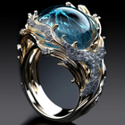 Bague Vintage Océan Cristal