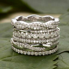 Bague vintage avec zircon en couches