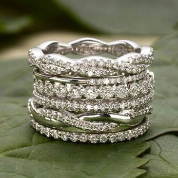 Bague vintage avec zircon en couches