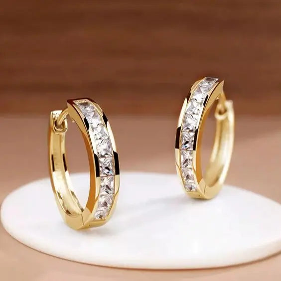 Boucles d'oreilles Chic Dorées avec Cristaux