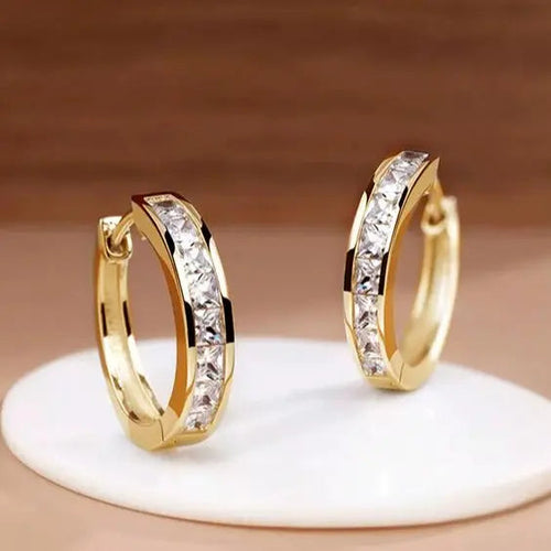 Boucles d'oreilles Chic Dorées avec Cristaux