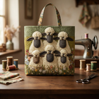 Sac Artistique Matelassé cinq moutons – Deux Tailles