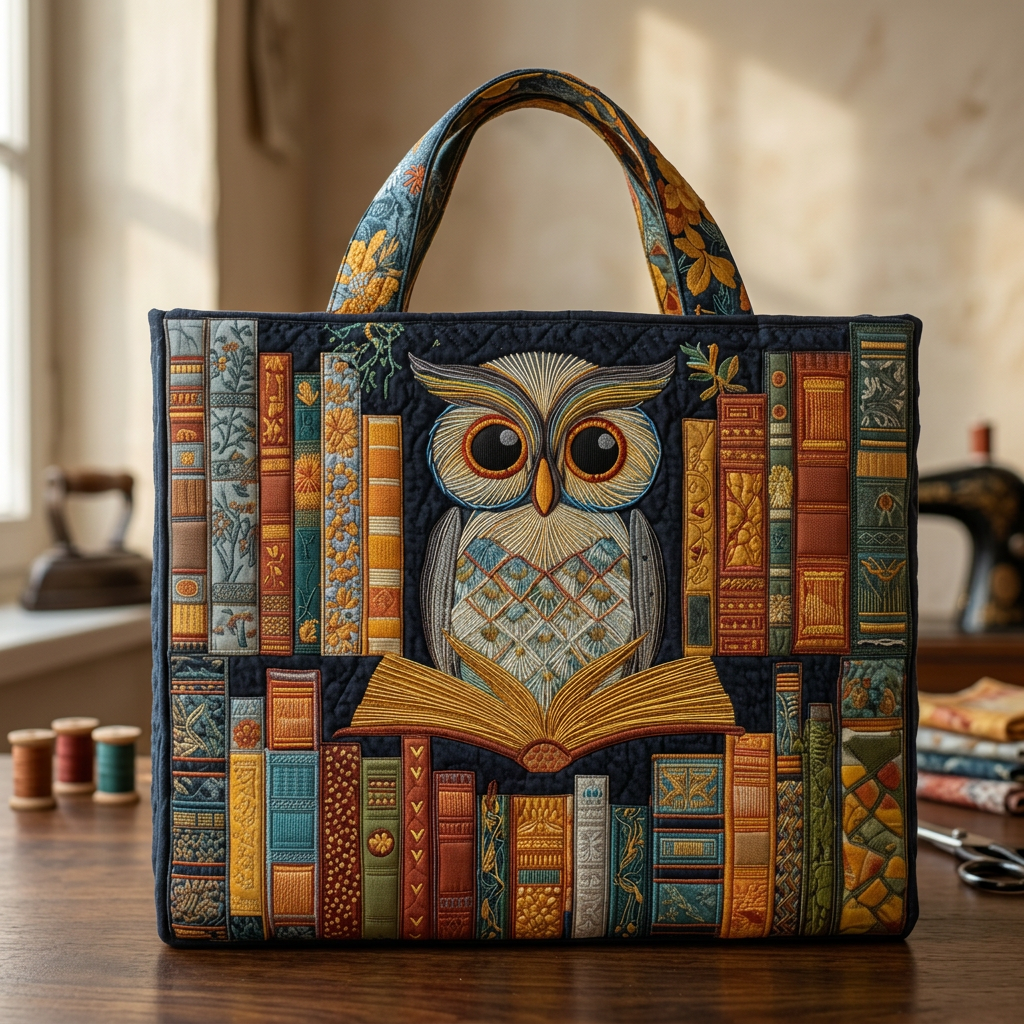 Sac Artisanale hibou et livres anciens – Idée Cadeau