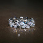 Bague d'éternité vintage avec diamants ronds et marquise
