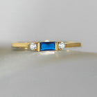 Oro Centre bleu éblouissant et bague scintillante
