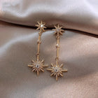 Boucles d'oreilles vintage en or avec étoile en cristal