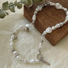 Collier vintage avec perles et perles en argent