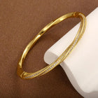 Bracelet en cristal élégant avec deux rangées en or