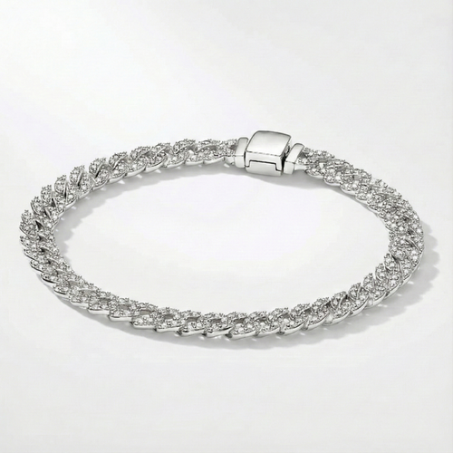 Bracelet cubain avec moissanite