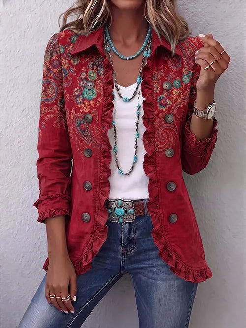 Sophia | Veste à volants Boho Paisley