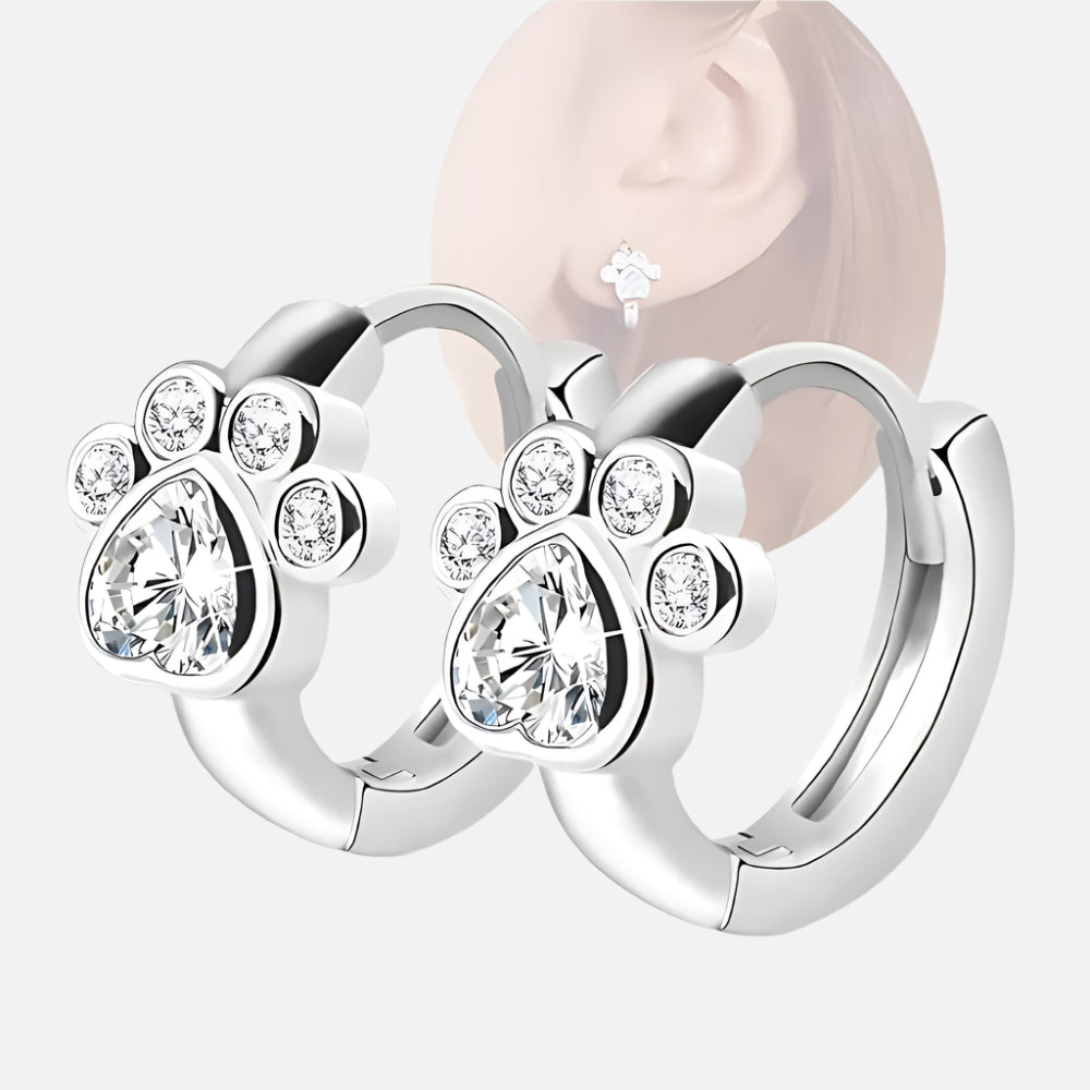 Boucles d'oreilles Étreinte de Pattes avec zirconium brillant